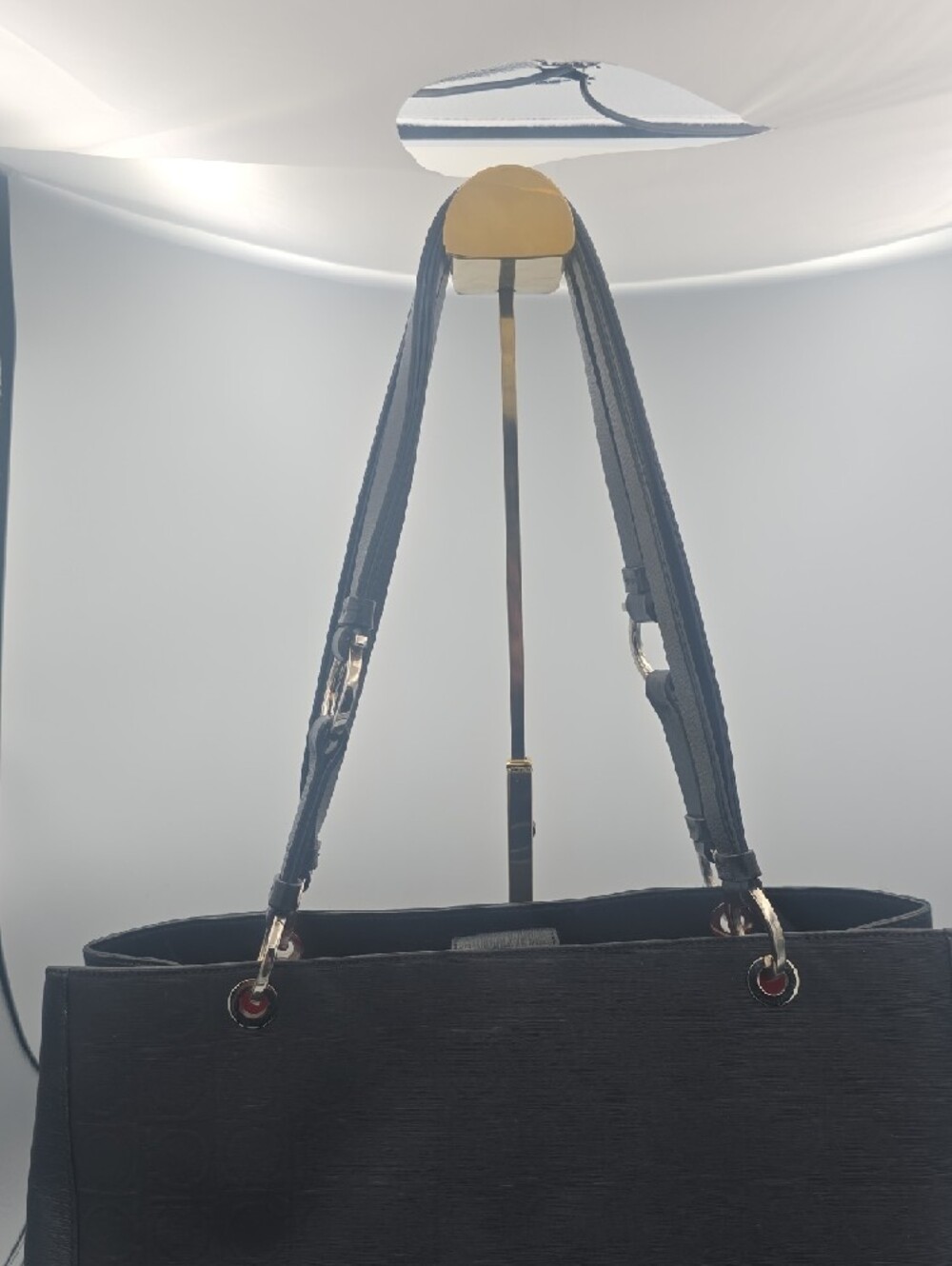 Salvatore Ferragamo Black Fabric/Leather Med Tote W Silver Hardware (EUC)(COA)🖤 - Picture 3 of 15